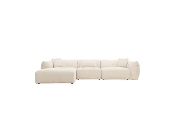 Vanlig sofa med enkeldivan uten sjeselong VIND Hjørnesofa VIND Positano Beige Beige - Møbler - Sofaer - Sofaer med sjeselong - 4 seters sofa med divan