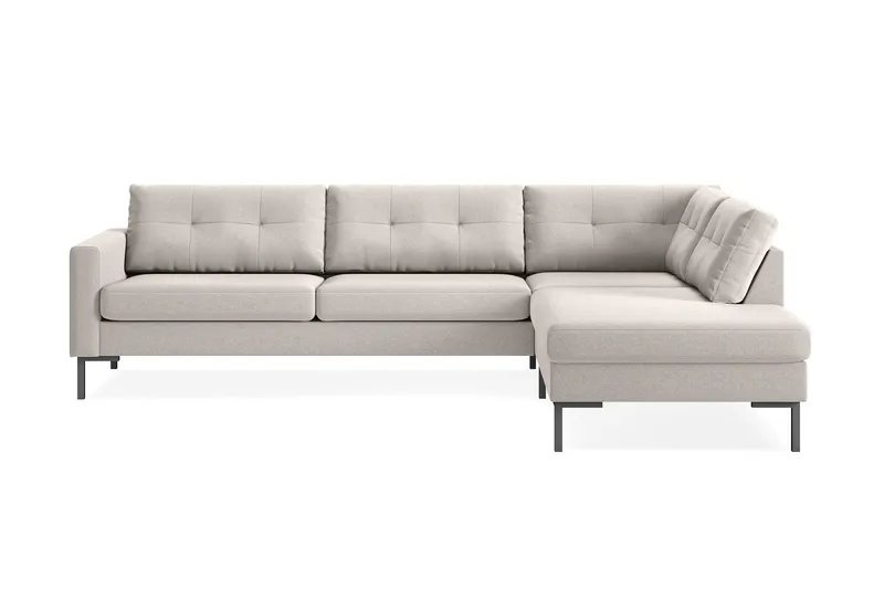 Vanlig sofa med sjeselong uten divan Scandinavian Choice Frillestad 4-seters sofa med sjeselong Beige Høyrevendt