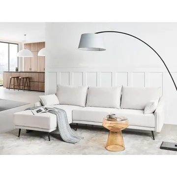 Varde 3-seter Venstrevendt L-formet Hjørnesofa med Divan og Sjeselong i Stoff - Lysebeige - Møbler - Sofaer - Sofaer med sjeselong - 3 seters sofa med divan