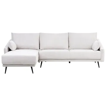 Varde 3-seter Venstrevendt L-formet Hjørnesofa med Divan og Sjeselong i Stoff - Lysebeige - Møbler - Sofaer - Sofaer med sjeselong - 3 seters sofa med divan