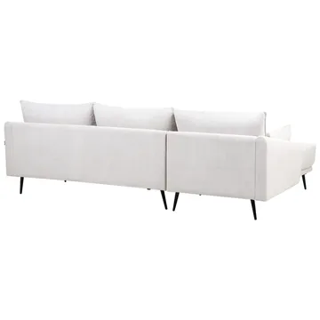 Varde 3-seter Venstrevendt L-formet Hjørnesofa med Divan og Sjeselong i Stoff - Lysebeige - Møbler - Sofaer - Sofaer med sjeselong - 3 seters sofa med divan