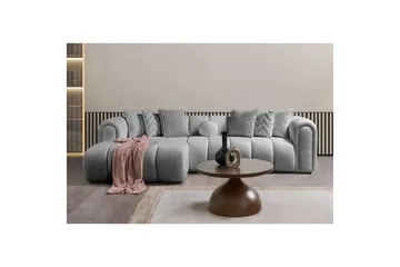 Varrel Sofa med divan 3-seter - Grå - Møbler - Sofaer - Sofaer med sjeselong - 3 seters sofa med divan