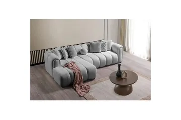 Varrel Sofa med divan 3-seter - Grå - Møbler - Sofaer - Sofaer med sjeselong - 3 seters sofa med divan
