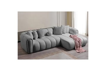 Varrel Sofa med divan 3-seter - Grå - Møbler - Sofaer - Sofaer med sjeselong - 3 seters sofa med divan