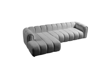 Varrel Sofa med divan 3-seter - Grå - Møbler - Sofaer - Sofaer med sjeselong - 3 seters sofa med divan