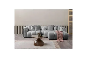 Varrel Sofa med divan 3-seter - Grå - Møbler - Sofaer - Sofaer med sjeselong - 3 seters sofa med divan