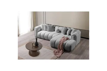 Varrel Sofa med divan 3-seter - Grå - Møbler - Sofaer - Sofaer med sjeselong - 3 seters sofa med divan