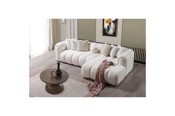 Varrel Sofa med divan 3-seter - Hvit - Møbler - Sofaer - Sofaer med sjeselong - 3 seters sofa med divan