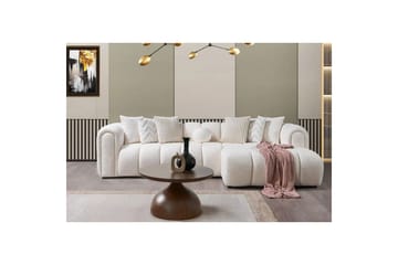 Varrel Sofa med divan 3-seter - Hvit - Møbler - Sofaer - Sofaer med sjeselong - 3 seters sofa med divan
