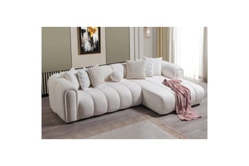 Varrel Sofa med divan 3-seter - Hvit - Møbler - Sofaer - Sofaer med sjeselong - 3 seters sofa med divan