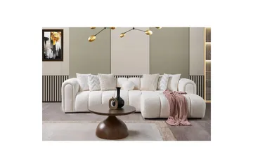 Varrel Sofa med divan 3-seter - Hvit - Møbler - Sofaer - Sofaer med sjeselong - 3 seters sofa med divan