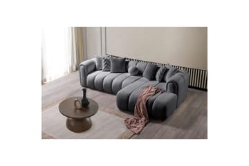 Varrel Sofa med divan 3-seter - Mørkgrå - Møbler - Sofaer - Sofaer med sjeselong - 3 seters sofa med divan