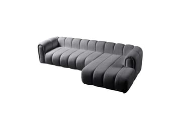 Varrel Sofa med divan 3-seter - Mørkgrå - Møbler - Sofaer - Sofaer med sjeselong - 3 seters sofa med divan