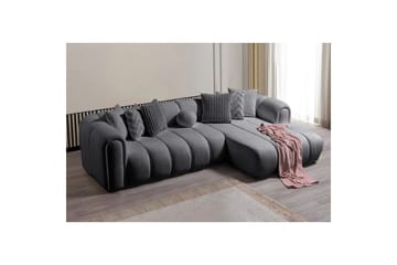 Varrel Sofa med divan 3-seter - Mørkgrå - Møbler - Sofaer - Sofaer med sjeselong - 3 seters sofa med divan