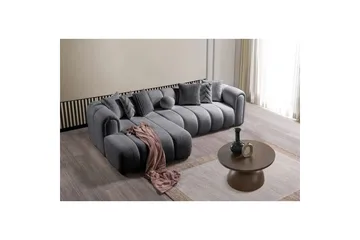 Varrel Sofa med divan 3-seter - Mørkgrå - Møbler - Sofaer - Sofaer med sjeselong - 3 seters sofa med divan