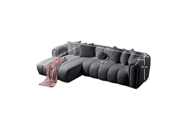 Varrel Sofa med divan 3-seter - Mørkgrå - Møbler - Sofaer - Sofaer med sjeselong - 3 seters sofa med divan