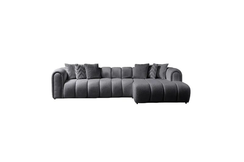 Varrel Sofa med divan 3-seter - Mørkgrå - Møbler - Sofaer - Sofaer med sjeselong - 3 seters sofa med divan