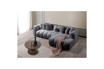 Varrel Sofa med divan 3-seter - Mørkgrå - Møbler - Sofaer - Sofaer med sjeselong - 3 seters sofa med divan