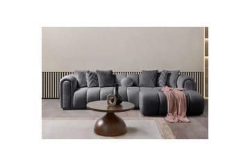 Varrel Sofa med divan 3-seter - Mørkgrå - Møbler - Sofaer - Sofaer med sjeselong - 3 seters sofa med divan