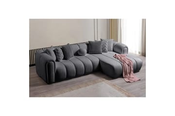 Varrel Sofa med divan 3-seter - Mørkgrå - Møbler - Sofaer - Sofaer med sjeselong - 3 seters sofa med divan