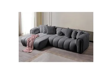 Varrel Sofa med divan 3-seter - Mørkgrå - Møbler - Sofaer - Sofaer med sjeselong - 3 seters sofa med divan