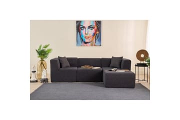 Veyno Sofa med Divan 3-sits - Antrasitt - Møbler - Sofaer - Sofaer med sjeselong - 3 seters sofa med divan
