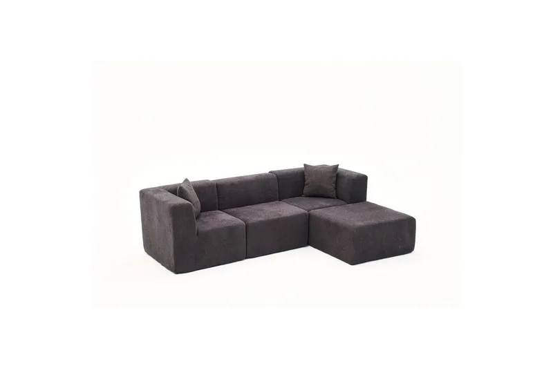 Veyno Sofa med Divan 3-sits, Antrasitt