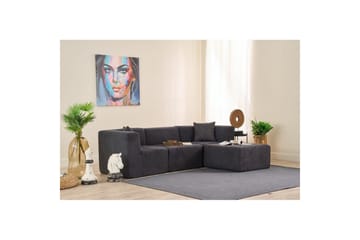 Veyno Sofa med Divan 3-sits - Antrasitt - Møbler - Sofaer - Sofaer med sjeselong - 3 seters sofa med divan