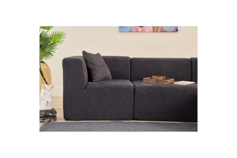 Veyno Sofa med Divan 3-sits - Antrasitt - Møbler - Sofaer - Sofaer med sjeselong - 3 seters sofa med divan