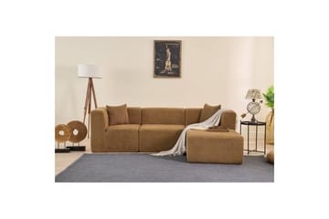 Veyno Sofa med Divan 3-sits - Brun - Møbler - Sofaer - Sofaer med sjeselong - 3 seters sofa med divan