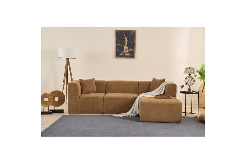 Veyno Sofa med Divan 3-sits - Brun - Møbler - Sofaer - Sofaer med sjeselong - 3 seters sofa med divan