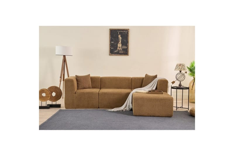 Veyno Sofa med Divan 3-sits - Brun - Møbler - Sofaer - Sofaer med sjeselong - 3 seters sofa med divan