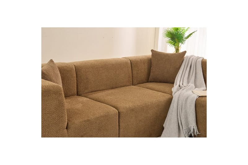 Veyno Sofa med Divan 3-sits - Brun - Møbler - Sofaer - Sofaer med sjeselong - 3 seters sofa med divan