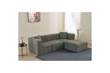 Veyno Sofa med Divan 3-sits - Grå - Møbler - Sofaer - Sofaer med sjeselong - 3 seters sofa med divan