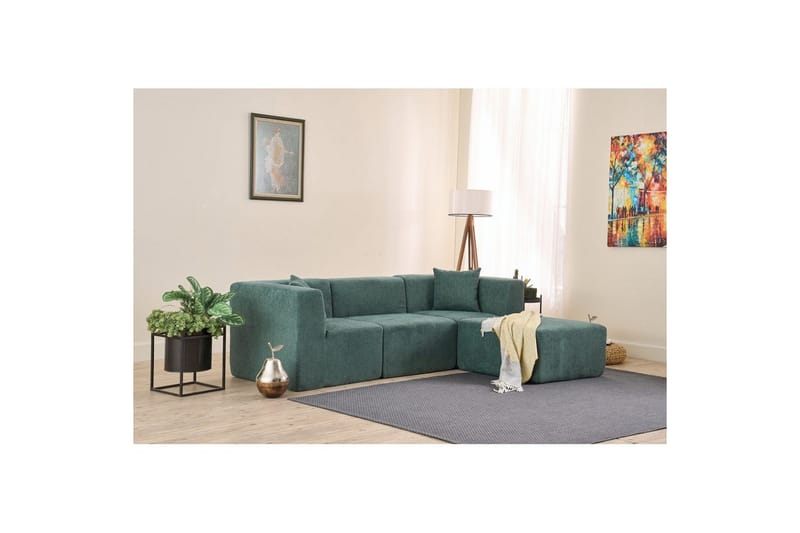 Veyno Sofa med Divan 3-sits - Grønn - Møbler - Sofaer - Sofaer med sjeselong - 3 seters sofa med divan