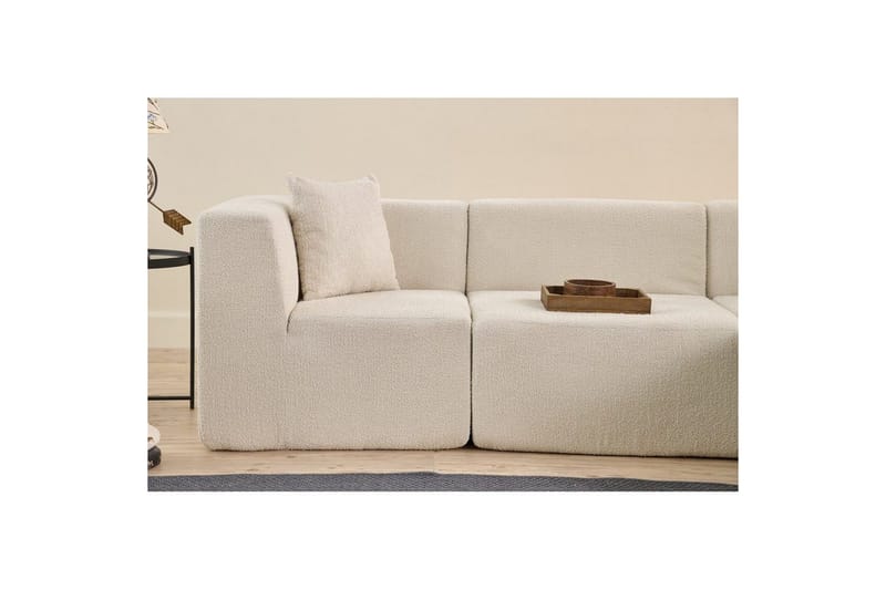 Veyno Sofa med Divan 3-sits - Krem - Møbler - Sofaer - Sofaer med sjeselong - 3 seters sofa med divan