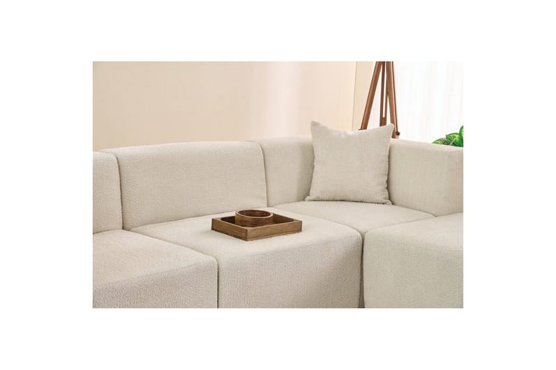 Veyno Sofa med Divan 3-sits - Krem - Møbler - Sofaer - Sofaer med sjeselong - 3 seters sofa med divan