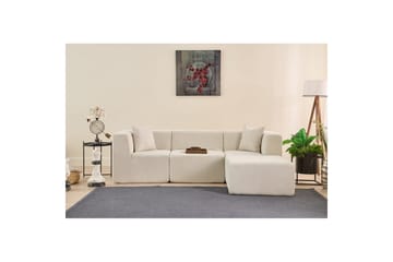 Veyno Sofa med Divan 3-sits - Krem - Møbler - Sofaer - Sofaer med sjeselong - 3 seters sofa med divan