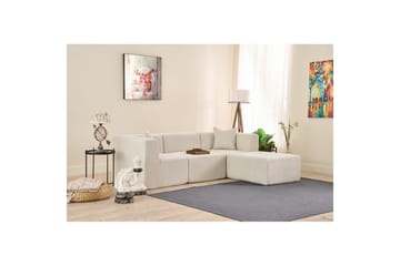 Veyno Sofa med Divan 3-sits - Krem - Møbler - Sofaer - Sofaer med sjeselong - 3 seters sofa med divan