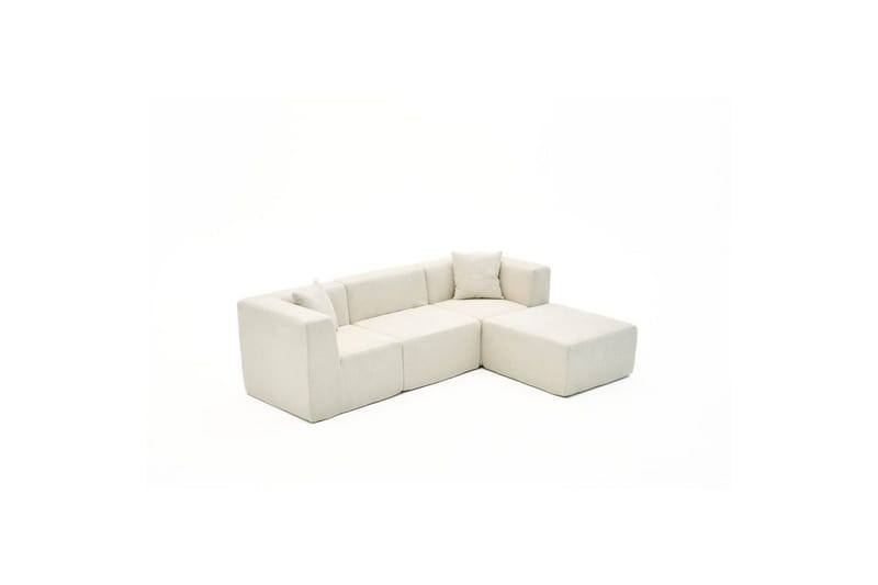 Veyno Sofa med Divan 3-sits - Krem - Møbler - Sofaer - Sofaer med sjeselong - 3 seters sofa med divan