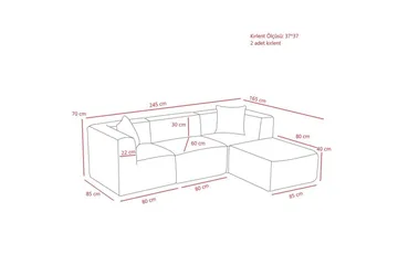 Veyno Sofa med Divan 3-sits - Oransje - Møbler - Sofaer - Sofaer med sjeselong - 3 seters sofa med divan