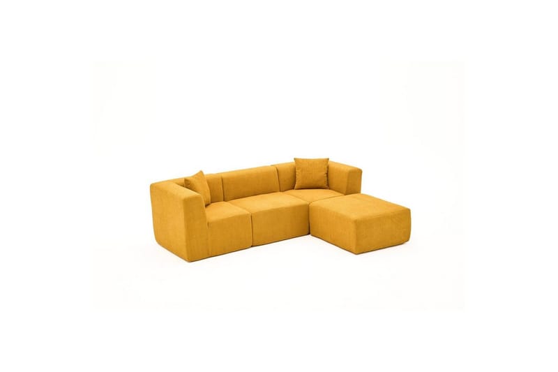 Veyno Sofa med Divan 3-sits - Oransje - Møbler - Sofaer - Sofaer med sjeselong - 3 seters sofa med divan