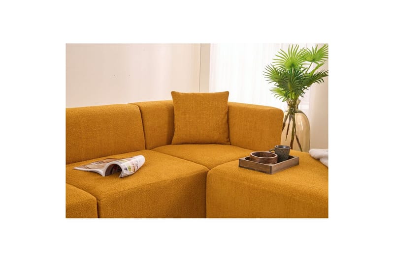Veyno Sofa med Divan 3-sits - Oransje - Møbler - Sofaer - Sofaer med sjeselong - 3 seters sofa med divan