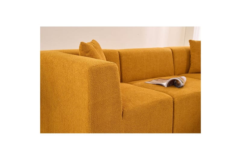 Veyno Sofa med Divan 3-sits - Oransje - Møbler - Sofaer - Sofaer med sjeselong - 3 seters sofa med divan