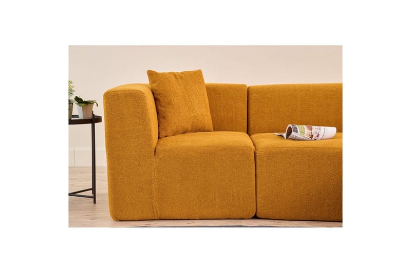 Veyno Sofa med Divan 3-sits - Oransje - Møbler - Sofaer - Sofaer med sjeselong - 3 seters sofa med divan