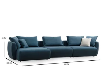 Viimse 3-seter Venstrevendt Sofa med Sjeselong 365 cm i Stoff - Blå - Møbler - Sofaer - Sofaer med sjeselong - 3 seters sofa med divan