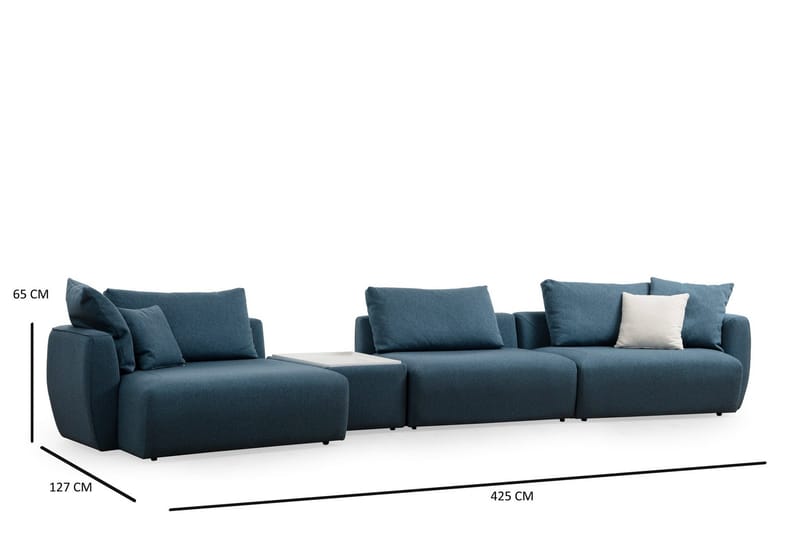 Viimse 3-seter Venstrevendt Sofa med Sjeselong 425 cm i Stoff - Blå - Møbler - Sofaer - Sofaer med sjeselong - 3 seters sofa med divan