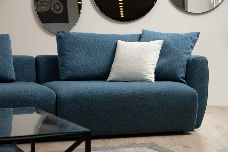 Viimse Sofa med Divan 3-seter - Blå - Møbler - Sofaer - Sofaer med sjeselong - 3 seters sofa med divan
