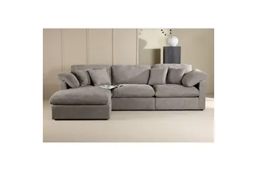 VIND Amalfi Venstrevendt L-formet Hjørnesofa med Sjeselong 297 cm i Chenille - Mørkegrå - Møbler - Sofaer - Sofaer med sjeselong - 3 seters sofa med divan