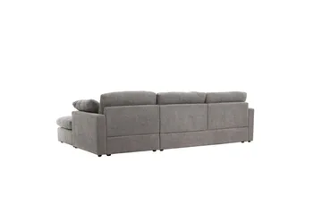VIND Amalfi Venstrevendt L-formet Hjørnesofa med Sjeselong 297 cm i Chenille - Mørkegrå - Møbler - Sofaer - Sofaer med sjeselong - 3 seters sofa med divan